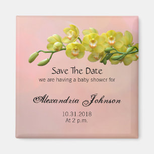 Weiche süße rosa Pastell-Save the Date Baby-Dusc Magnet