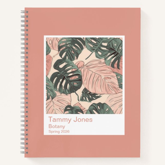 Weiche Ton Monstera Foto-Swatch groß Notizbuch (Vorderseite)