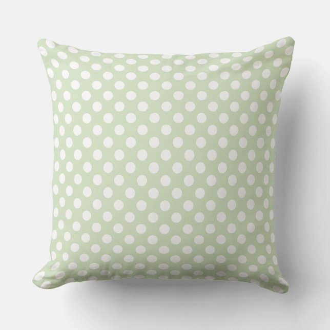 Weiche und hellgrüne Polka Dot Pattern Kissen (Vorderseite)
