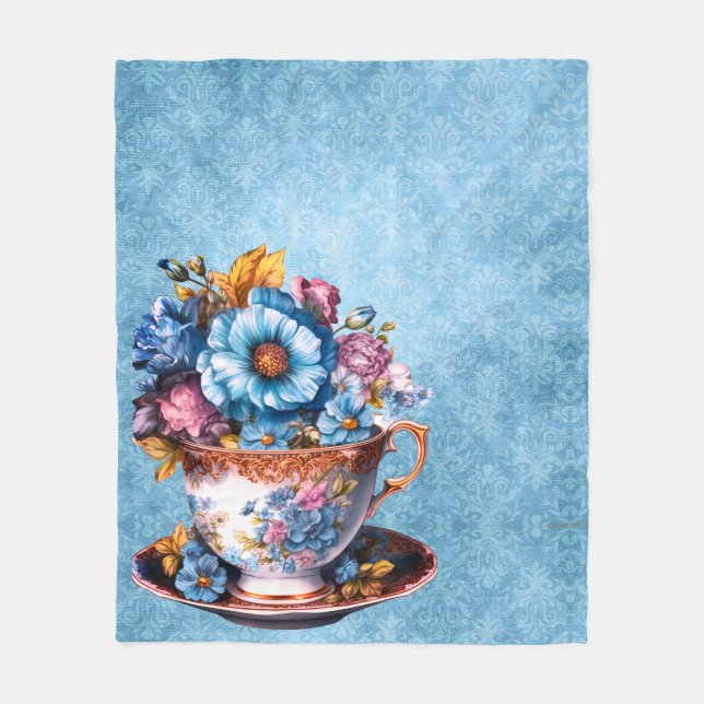 Weiche und schnauzige Fleecedecke auf blauem Hinte (Vorderseite)