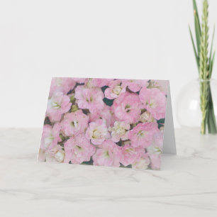 Weiche und träumerische rosa Blumen Kunst Notizkar Karte