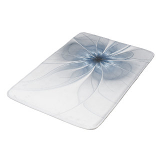 Weiche und zarte blaue Fraktal Fantasie Blume Badematte