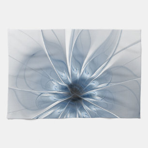 Weiche und zarte blaue Fraktal Fantasie Blume cu Geschirrtuch