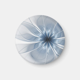 Weiche und zarte blaue Fraktal Fantasie Blume cu Magnet
