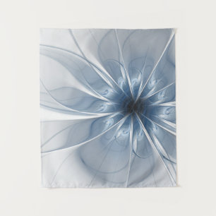 Weiche und zarte blaue Fraktal Fantasie Blume cu Wandteppich