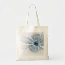 Weiche und zarte blaue Fraktal Fantasie Blume Tragetasche