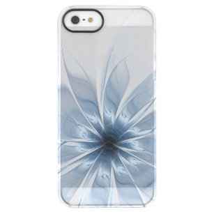 Weiche und zarte blaue Fraktal Fantasie Blume Permafrost® iPhone SE/5/5s Hülle