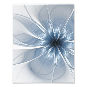 Weiche und zarte blaue fraktale Fantasy-Blumen cu Fotodruck