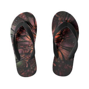 Weiche und zarte fraktale Fantasieblume Kinderbadesandalen