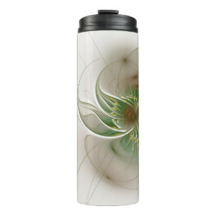 Weiche und zarte fraktale Fantasieblumen Thermosbecher