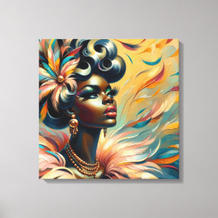 Weiche, Vintage Afrikanische Frauenfedern aus den  Leinwanddruck