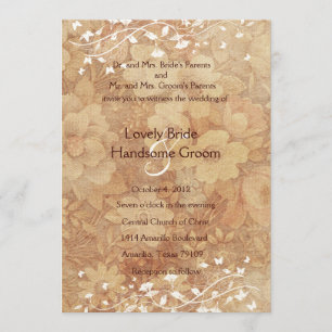Weiche Vintage Blumenhochzeits-Einladung Einladung