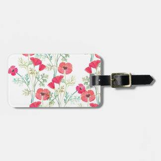 Weiche Vintage-Wasserfarben-Mohnblumen Gepäckanhänger