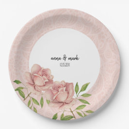 Weiche Violett-Blush-Rose Pappteller