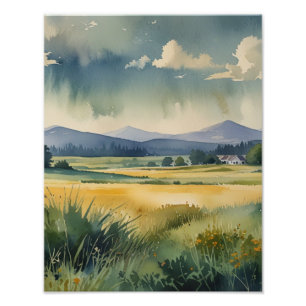 Weiche Wasserfarbe Dreamlandschaft Fotodruck