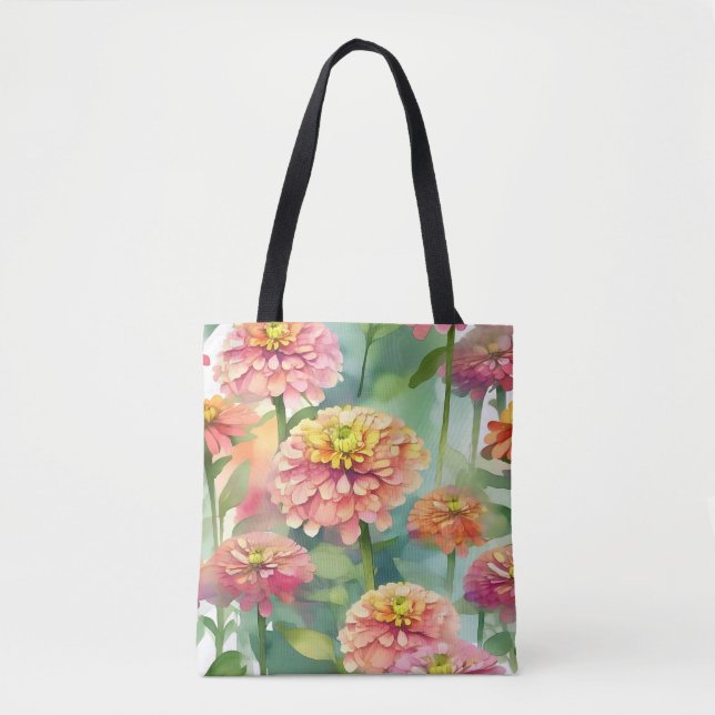 Weiche Wasserfarbe Zinnia Floral (Vorderseite)