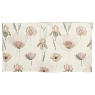 Weiche Wasserfarben-Blumen-König-Kissenbezug-Paar Kissenbezug