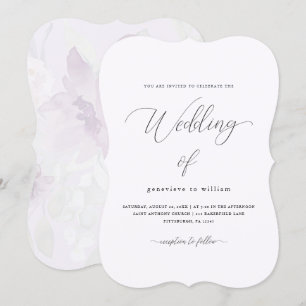 Weiche Wasserfarben-Blumen-Overlay-Foto-Hochzeit Einladung