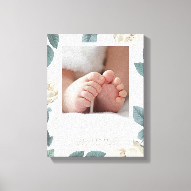 Weiche, weiße Rose Blumenrahmen Canvas drucken Leinwanddruck (Vorderseite)