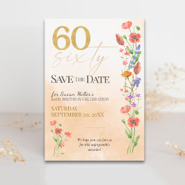 Weiche Wildblume 60. Geburtstag - 60 Jahre Save The Date
