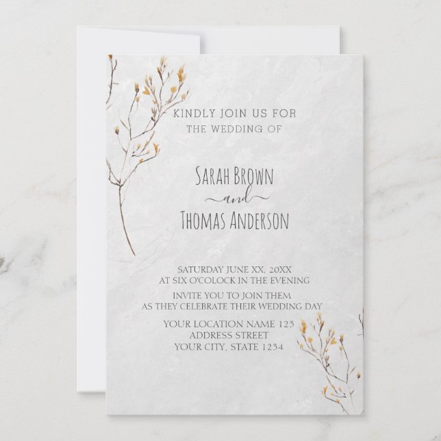 Weiche Wildblume Burnt Orange INVITATION Einladung (Vorderseite)