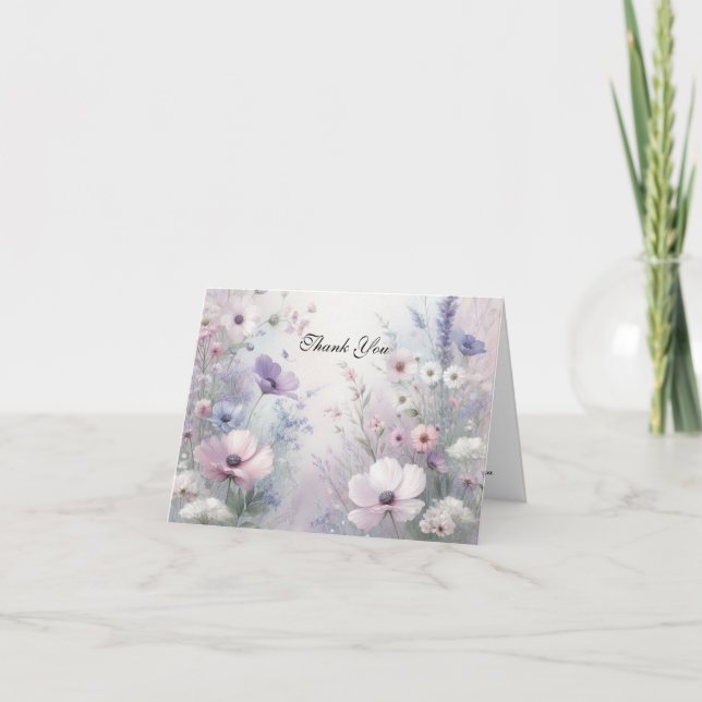 Weiche Wildblume Meadow Daydreams Dankeskarte (Vorderseite)