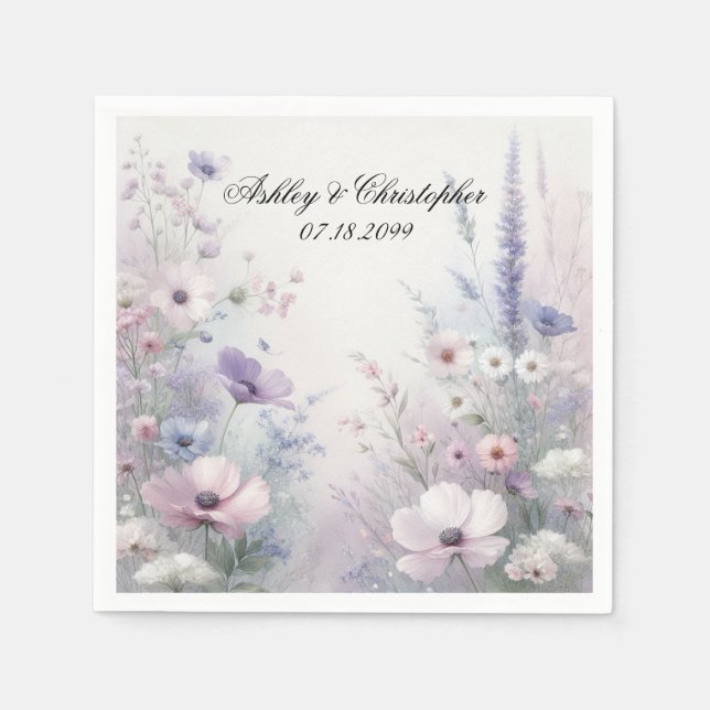 Weiche Wildblume Meadow Daydreams Serviette (Vorderseite)