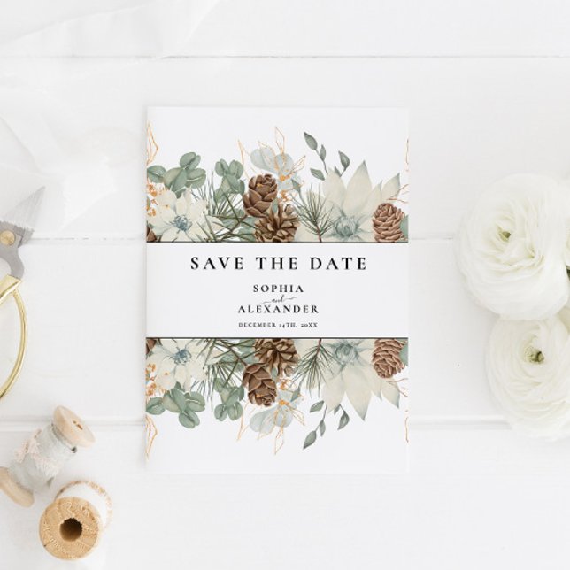 Weiche Winterfarbe Save the Date Postkarte (Von Creator hochgeladen)