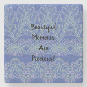 Weiche Wirbel Blau Schöne Momente   Steinuntersetzer