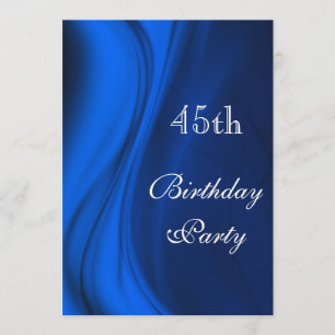 Weiche Wirbel von blau 45. Geburtstag Einladung