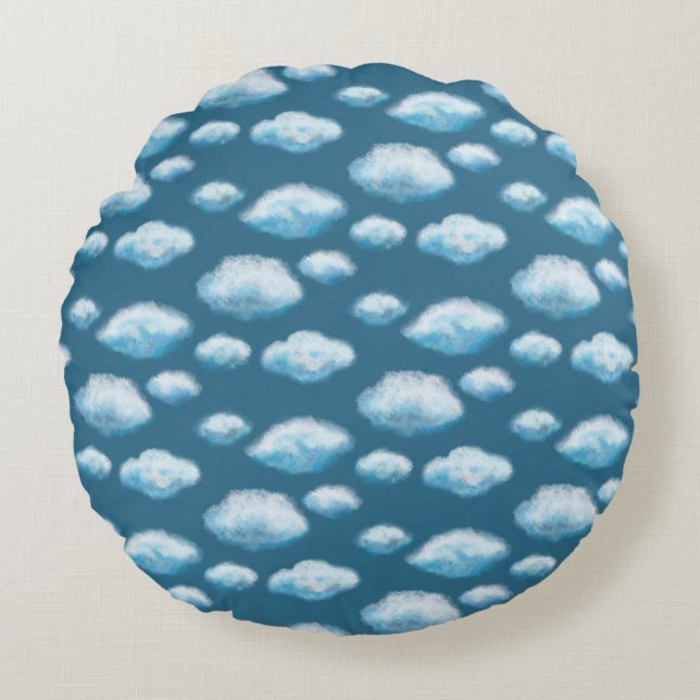 Weiche Wolken Rundes Kissen (Vorderseite)