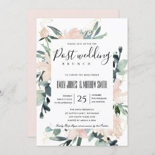 WEICHEN BLUSH PINK FLORAL GOLD POST WEDING BRUNCH EINLADUNG