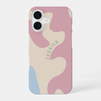 Weicher Abstrakter, Bio Personalisierter Name iPhone 16 Hülle