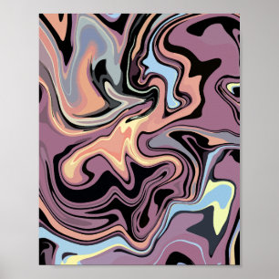 Weicher Abstrakter Durchfluss von Pastellfarben un Poster