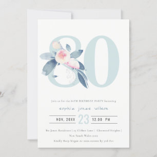 WEICHER AQUA BLUSH BLUE BLUE FLORAL 80 JEDER ALTER EINLADUNG