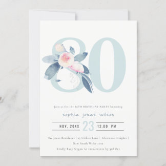 WEICHER AQUA BLUSH BLUE BLUE FLORAL 80 JEDER ALTER EINLADUNG