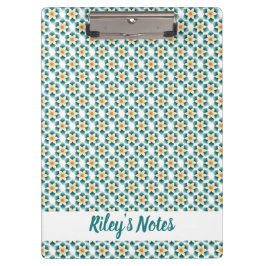 Weicher Aquamariner Blumenname Klemmbrett