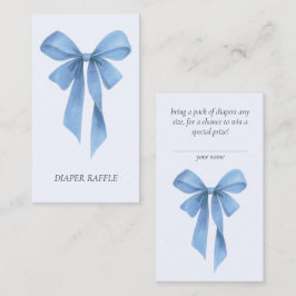 Weicher blauer Bogen Junge Baby Shower Windel-Raff Begleitkarte