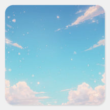 Weicher blauer Himmel Quadratischer Aufkleber