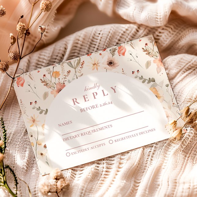Weicher Botanischer Chic-Abschluss RSVP Karte (Von Creator hochgeladen)