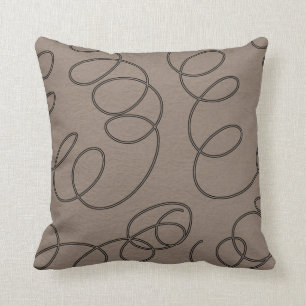 weicher brauner dekorativer Wirbel Kissen