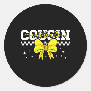 Weicher Cousin Kokette Cousine eines Softll-Spiele Runder Aufkleber