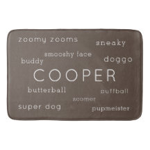Weicher flacher Hund Mat Personalisiert Name + Nic