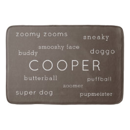 Weicher flacher Hund Mat Personalisiert Name + Nic Badematte