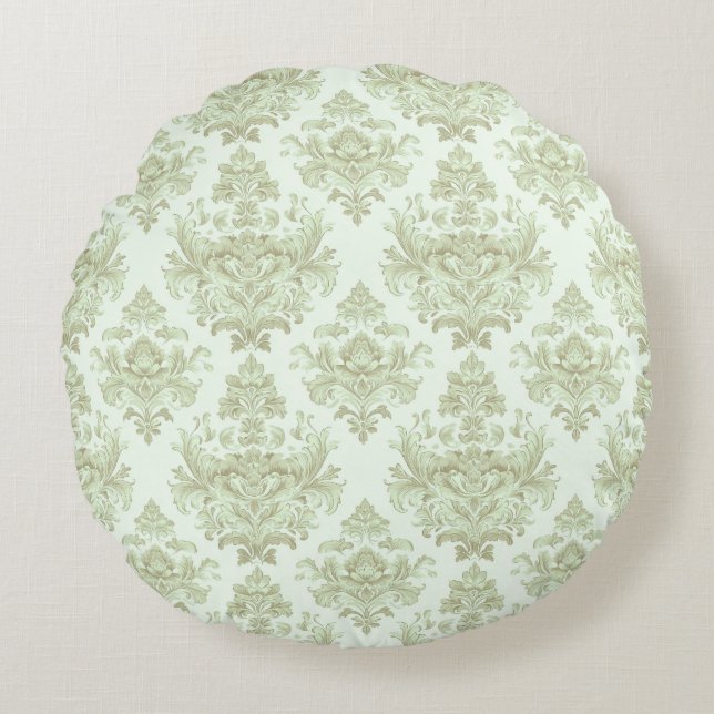 Weicher grüner Bildlauf Rundes Kissen (Vorderseite)