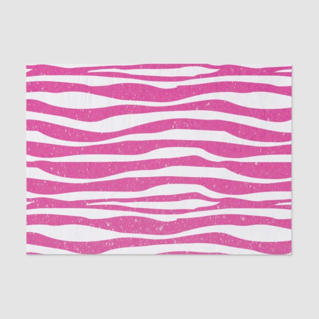 Weicher hübscher rosa Glitzerzebra-Tierdruck Seidenpapier (Vorderseite)