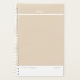 Weicher Khaki/Beige-Minimalisten-Planer Planer