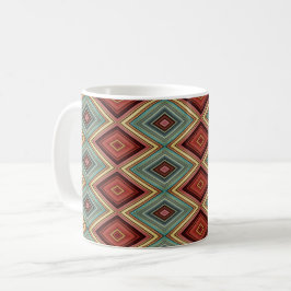 Weicher, mehrfarbiger Diamant & Streifen Kaffeetasse