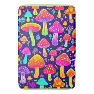 Weicher Nebel: Cartoon-Pilz-Patch Badematte