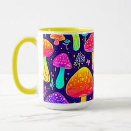 Weicher Nebel: Cartoon-Pilz-Patch Tasse